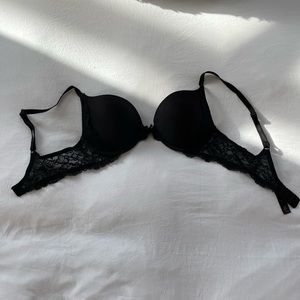 Black lacy Victoria’s Secret push-up bra